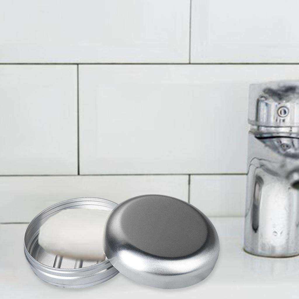 Упаковка из 2 алюминиевых мыльниц, водонепроницаемая металлическая мыльница для путешествий с подставкой для сбора капель для дома и кемпинга