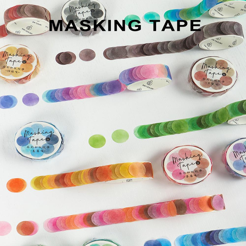 Japanese Stationery Adhesive Tape Round Stickers Label Colorful Dots Washi Tapes Masking tape