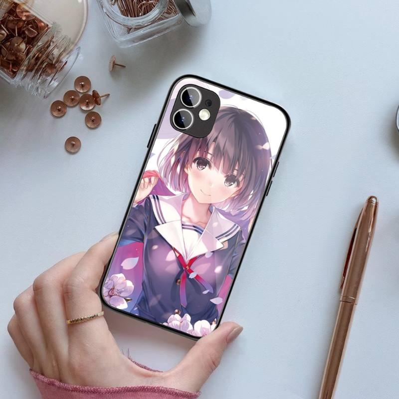 Чехол для телефона Katou Megumi Saekano для iPhone 14 13 12 11 XS X 8 7 6 Plus Mini Pro Max SE 2022 черный чехол для телефона из поликарбоната и термополиуретана