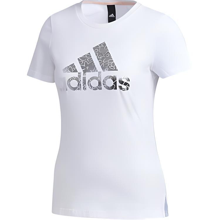 adidas Футболки женские белые с круглым вырезом умеренного прямого кроя FM9291