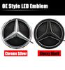 1pcs Star Badge Car Front Grill LED Emblem Light  For Mercedes Benz E-Class W212 W207 W205 W117 X204 X166 3D Mirror Logo BG1