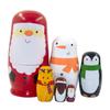 Nesting Dolls Christmas Matryoshka Dolls for Kids Wood Stacking Nested Set 6 Pieces Handmade Toys for Children Christmas Birthday Gift
