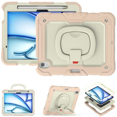 Для iPad Эйр 11 (2025)/(2024) Чехол-ручка с подставкой и слотом для ручки ПК + силиконовый чехол для планшета с ремешком