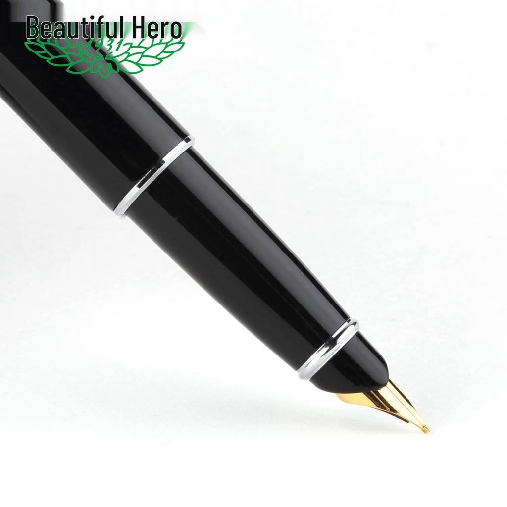 Hero 372-2 Желтая перьевая ручка с золотым иридиевым пером, в подарочной упаковке для студентов и офиса, стальной корпус с возможностью гравировки.