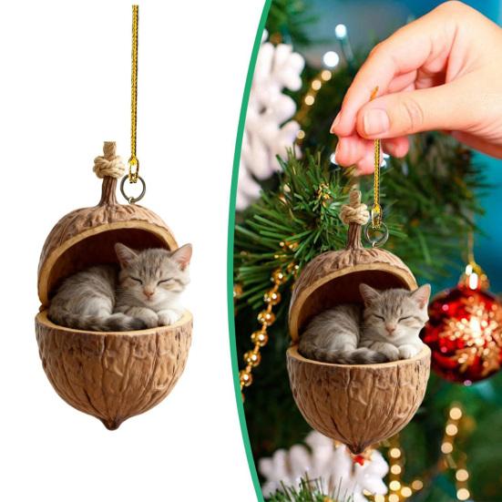 1/8 шт. Рождественское украшение Акриловое украшение в виде лесного животного и желудя Праздничное украшение для подвешивания Рождественский подарок