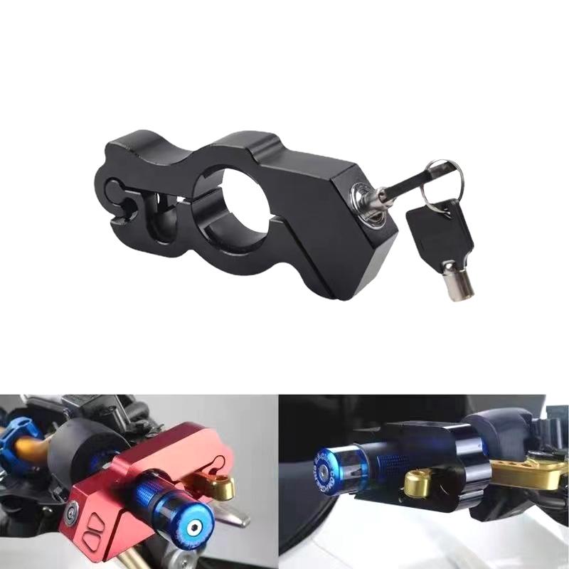 1Pc Motorcycle Handlebar Lock Handlebar Brake Handle Solid Lock Imitating Steal Lock Pull Rod Atv Dirt Street Bikes Anti Theft