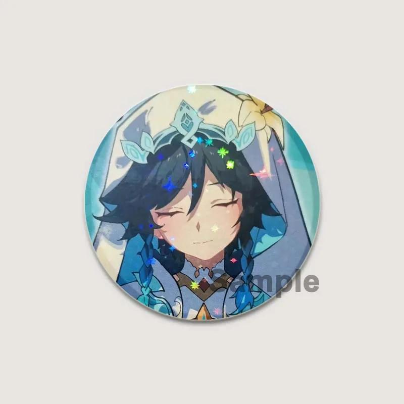 32/44/58 мм мультяшная фигурка Venti Jean HD принт брошь аниме значок Genshin Impact круглая витрина броши значки на лацкан ювелирные изделия подарочный аксессуар