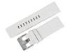 [Import King Original] Watch Parts Compatible with Diesel, Aftermarket Leather Strap for Men's Watches, White Stainless Steel, 26mm