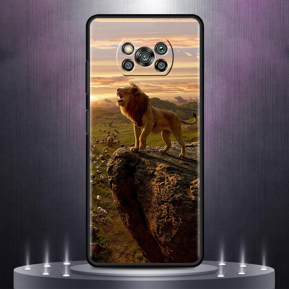 Чехол для телефона Xiaomi Mi Poco X3 NFC 10T Pro 11T 11 Lite Note 10 M3 9T F3 CC9, черный мягкий чехол A2 F1 в виде ракушки, большая кошка, животное, лев