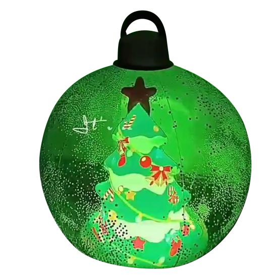 24-дюймовый надувной елочный шар, большая прозрачная надувная сфера, рождественское украшение со снеговиком, Сантой, елкой внутри для праздничного двора, лужайки