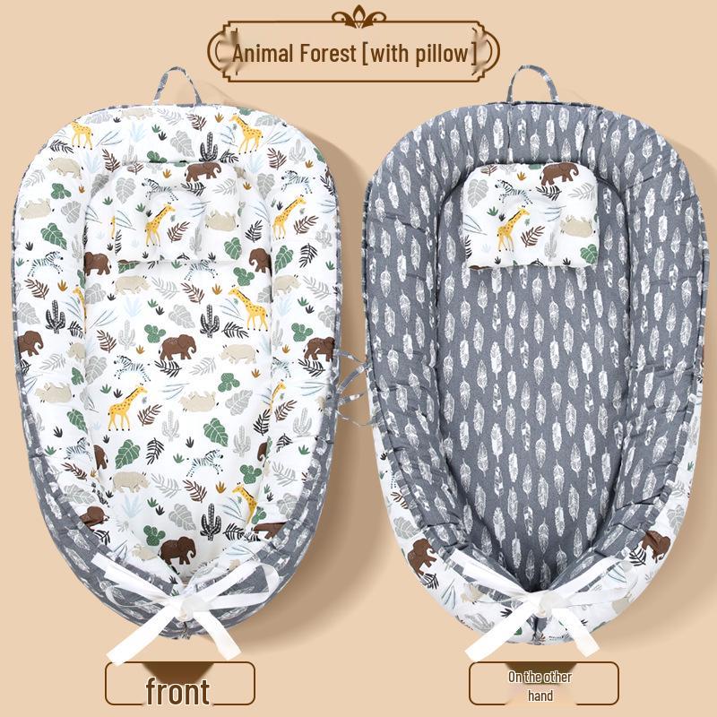 Подушка для младенца из чистого хлопка, портативная, противодавящая, и гнездо для кроватки