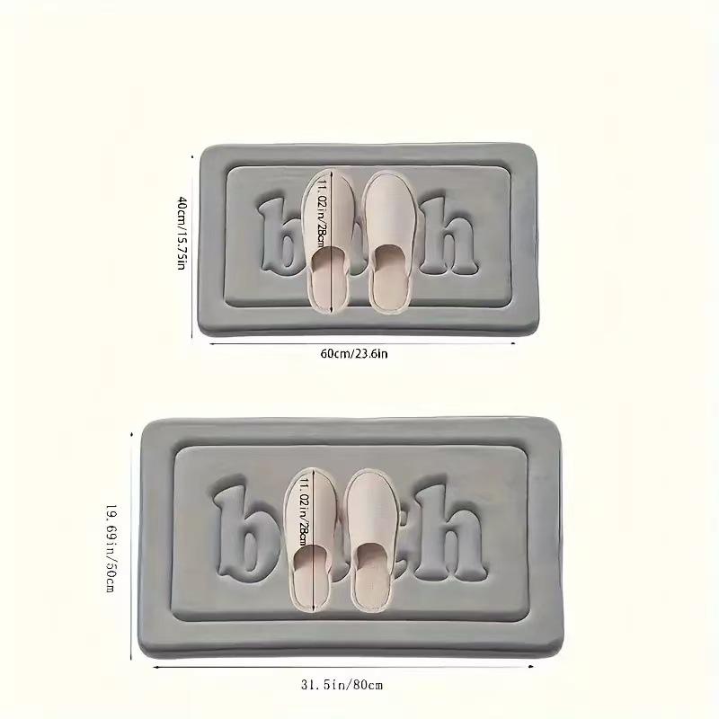 Толстый тисненый коврик для ванной с буквами, очень впитывающий, нескользящий, кухонный коврик для входа, впитывающий коврик для ванной, для домашнего напольного покрытия, коврик для ног