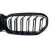 For 2021-2023 BMW G30 G31 530i 540i Dual Slats Front Kidney Grille Gloss Black
