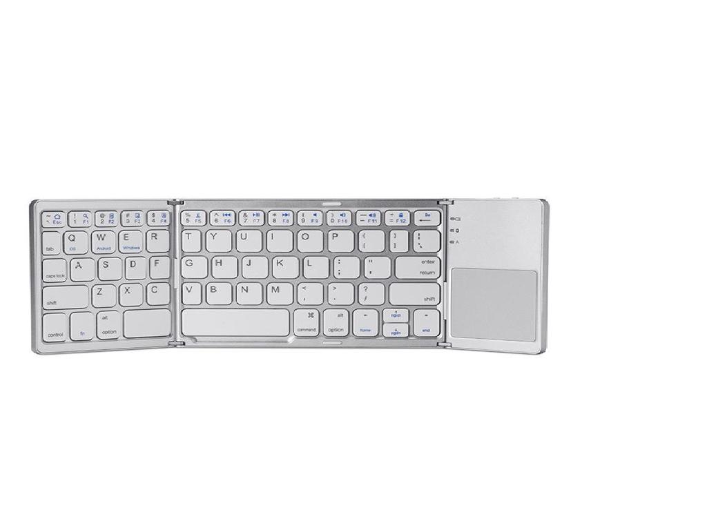 Tri-Fold Ultra-Thin Portable Bluetooth Keyboard with Touchpad
