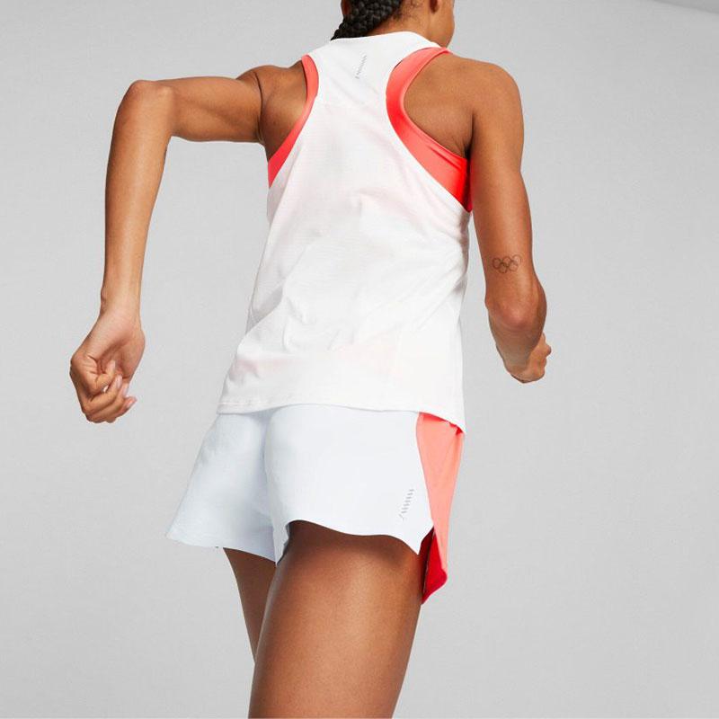 Puma Run Cloudspun Майка с логотипом Круглый вырез Женские топы Белый 524543-02