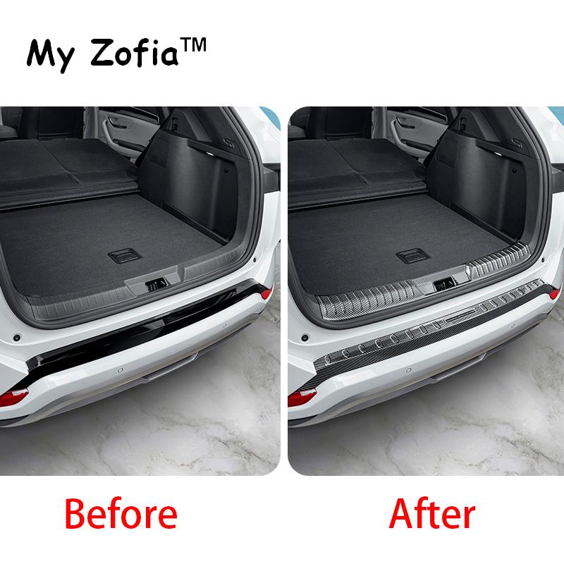 For BYD Seal U Sealion 6 Song Plus 2024 2025 Car Styling Trunk ABS Carbon fiber Threshold Strip Tailgate Anti Kick Accessories