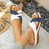 New Large Size Summer Color Fish Mouth Slippers Thick Sole Wedge Slippers Woman