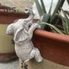 Hanging Resin Elephant Flower Pot Hugger Planter Edge Elephant Figurine Planter Hanging Bonsai Ornament for Garden Yard Balcony