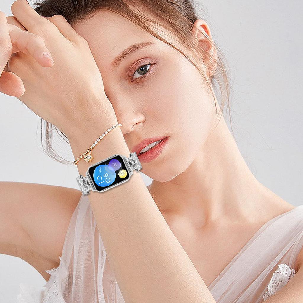 Для Xiaomi Redmi Watch 4 Браслеты из нержавеющей стали Миланский ремешок для часов M-типа Серебристый ремешок на запястье