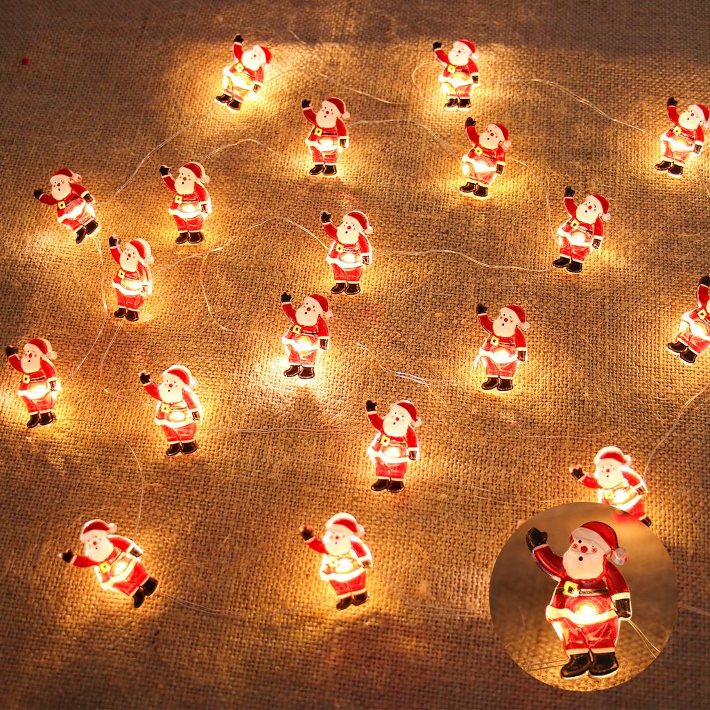 Snowflake Elk Santa Claus LED Garland String Lights Christmas Tree Decoration New Year Home Fairy Light