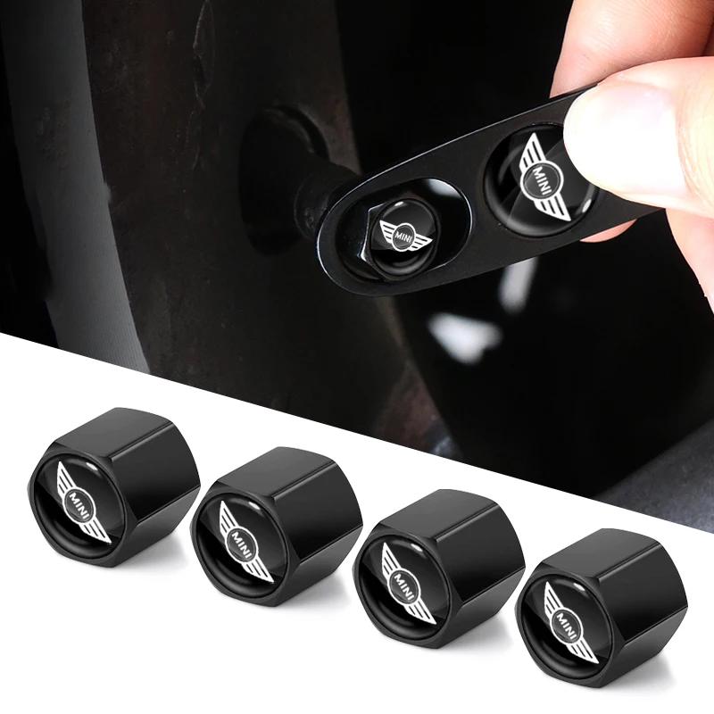 Car Tire Valve Cap Wheel Stem Cover with Wrench KeyChain for BMW MINI COUNTRYMAN CLUBVAN JCW CLUBMAN VAN Vision Urbanaut COUPE hvmqy88
