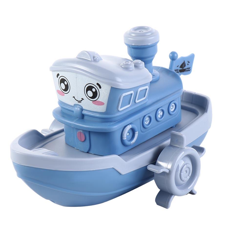 Игрушечный корабль для ванны Игры в ванну Игры на пляже Плавание Вода Детская ванна Заводной Механический корабль Мультяшный корабль