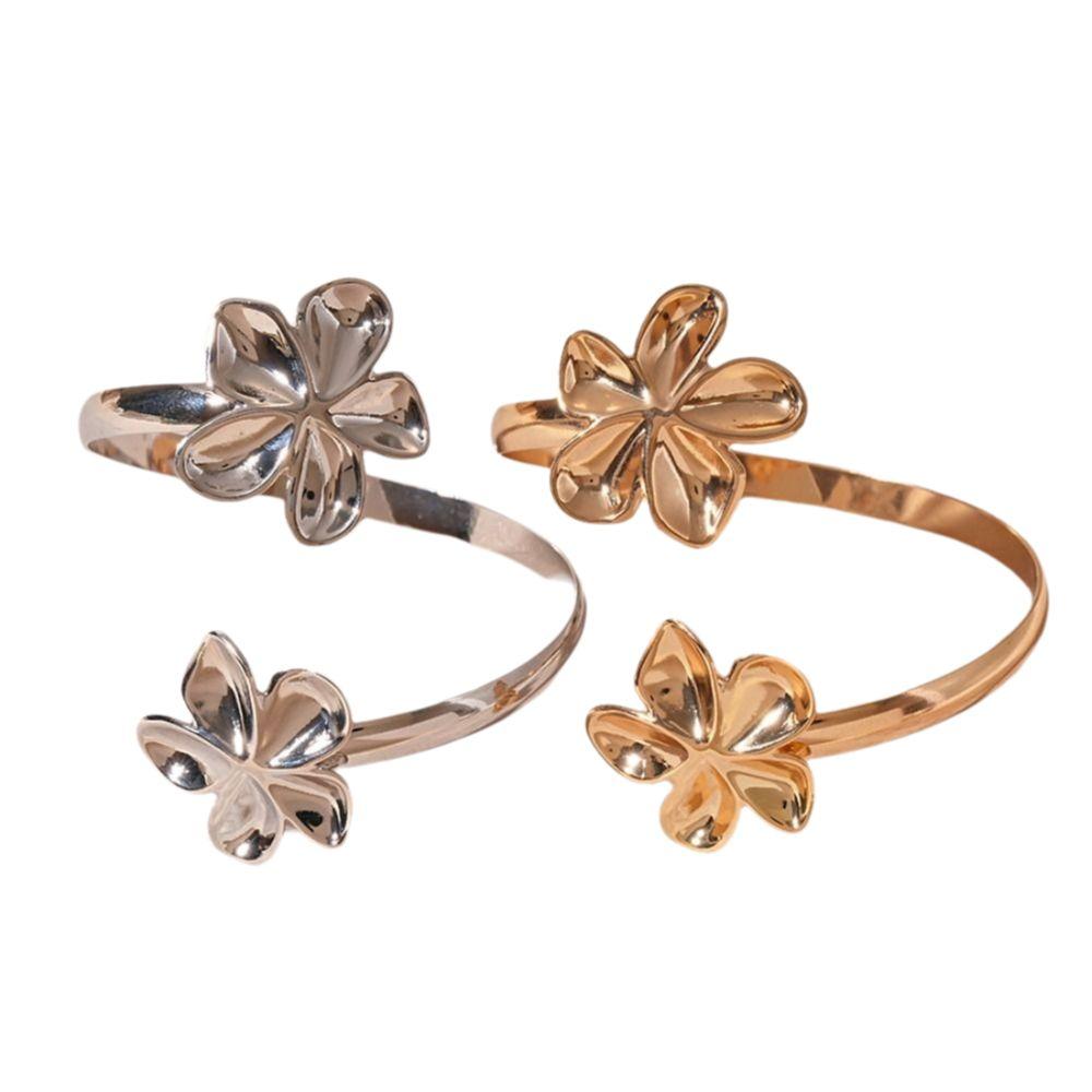 Gold Color Floral Open Cuff Armlet Enamel Glaze Craft Open Arm Ring Spiral Arm Bracelet  Jewelry