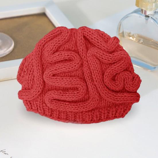 Yousheng Spoof Horror Brain Hat Halloween Beanie Knitted Stretch Thick Adult Child Skullies Keeps warm Outdoor Kids Bonnet Winter headwear