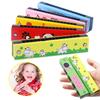2/3pcs Children Wooden Harmonica Toys 16-Hole Musical Instrument Play for Kids Gifts Animals Painted Early Educational Toys TMZ