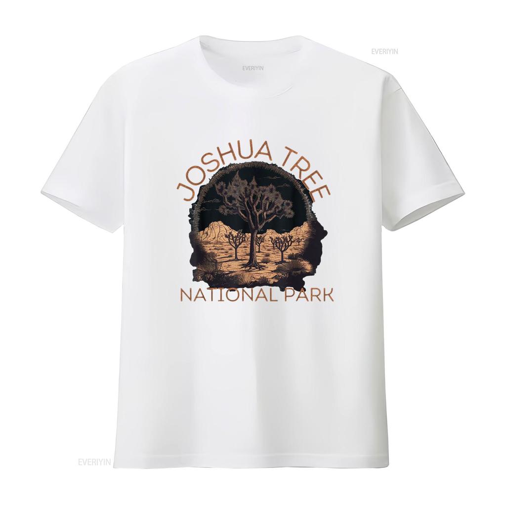 Joshua Tree National Park Landscape T Shirt vintage Washed Soft Casual Breathable Slightly designer clothes Stretched homme