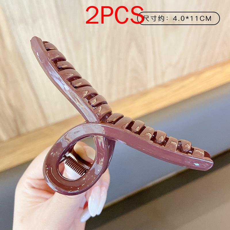 2 шт., комплект головных уборов премиум-класса, новые женские модные зажимы для волос, кофейные, черные, акриловые, большие заколки для волос, зажим для женщин, заколка, аксессуары для волос