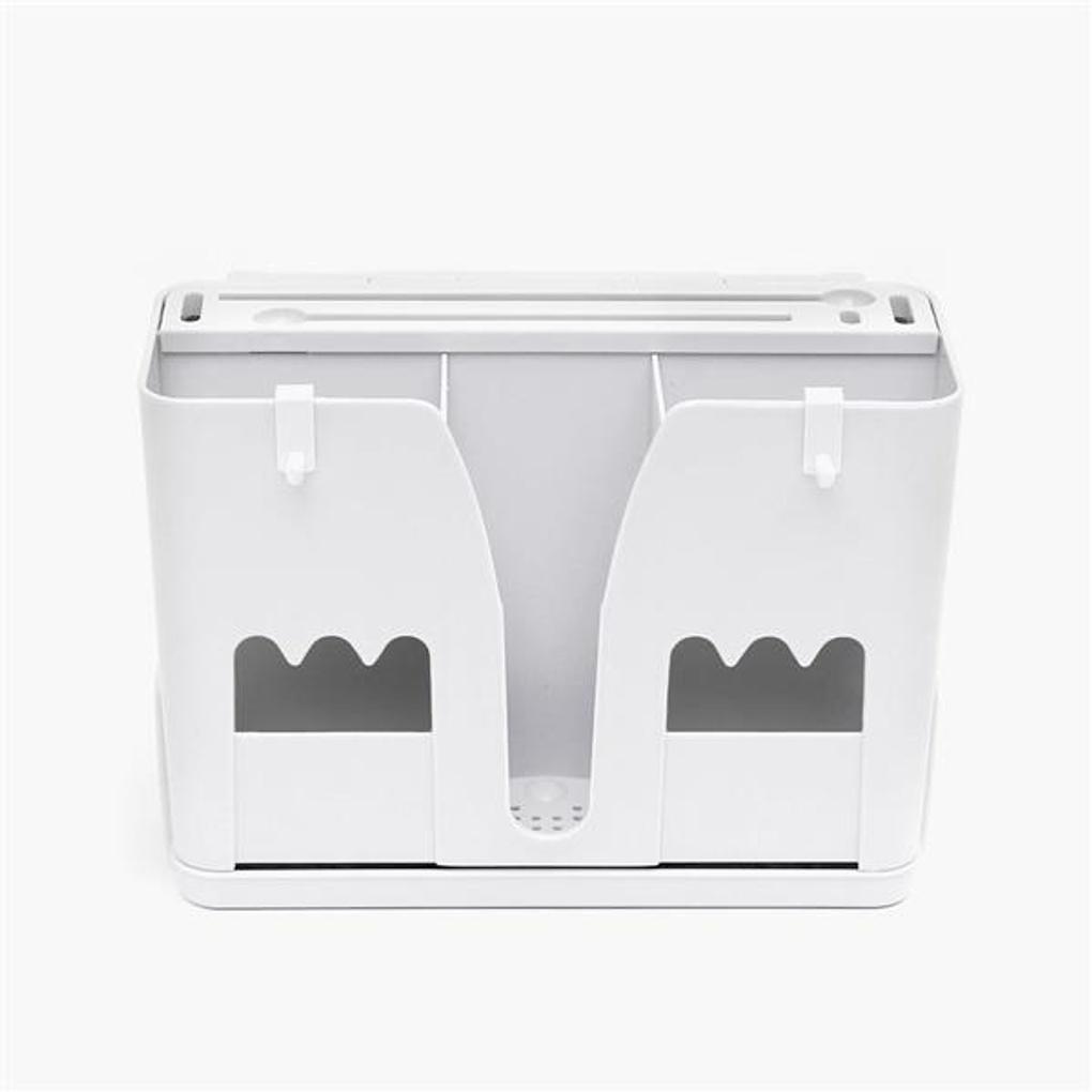 Adhesive Multi-Knife Holder (White) / Water-Draining Knife Block