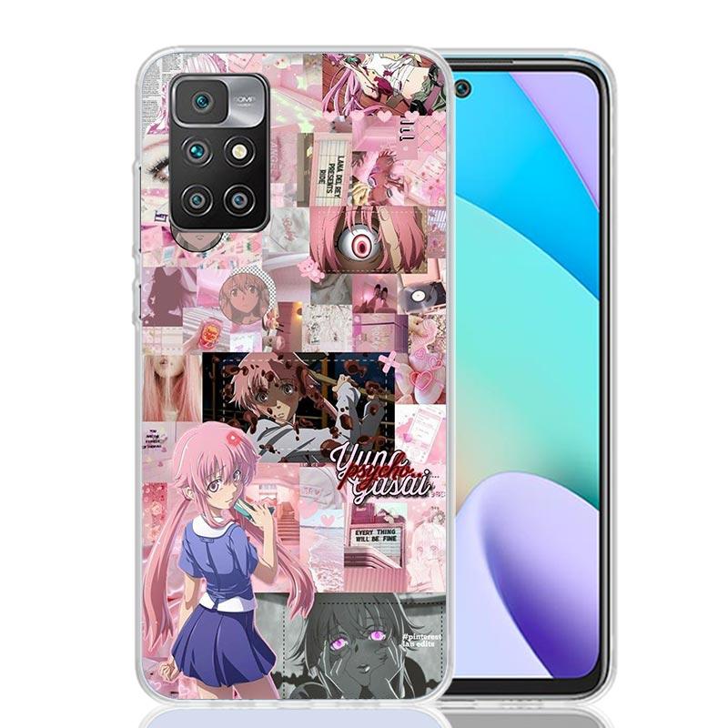 Mirai Nikki Gasai Yuno Anime Phone Case For Xiaomi Redmi 12C 13C 14C 12 13 10 10A 10C 9 9A 9C 9T 8 8A 7 7A 6 6A K70 K60 K40 K20