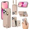 Кошелек-браслет Карты Слоты Кожаный чехол через плечо Для iPhone 15 16 Pro Max 14 Plus 13 12 11 Держатель-кольцо Сумка-чехол