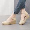 Women's Versatile Korean-Style Breathable Wedge Sandals with Buckle Strap for Summer Travel