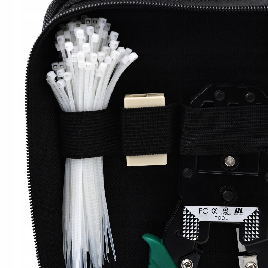 Rosfix Zestaw Narzędzi Sieciowych 9W1 – Tester Kabli LAN | Zaciskarka, Ściągacz Izolacji, Złącza RJ45 | Wygodne Etui