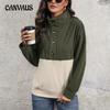 Spring and Autumn Women's Sweatshirt Fashion Splicing Shaker Sweatshirt Long Sleeve Top