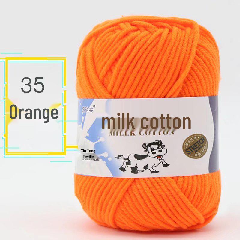 Wugu Medium Milk Cotton Acrylic Yarn for Doll Crochet Shoes, 5-Strand Yarn Ball.