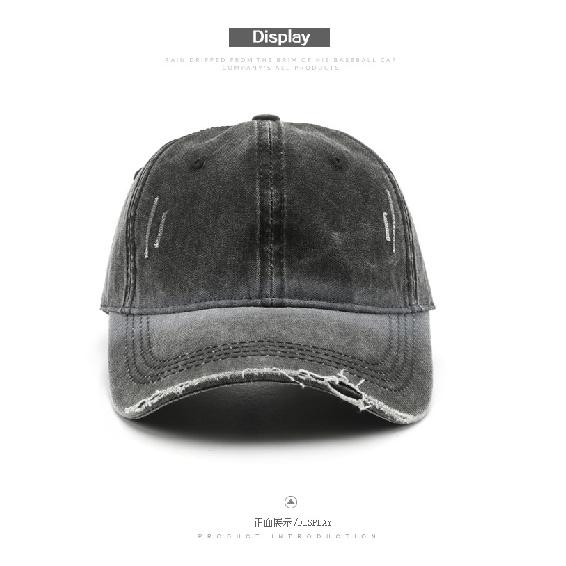 Women's washed gradient distressed solid-color baseball cap, suitable for outdoor activities and providing sun protection