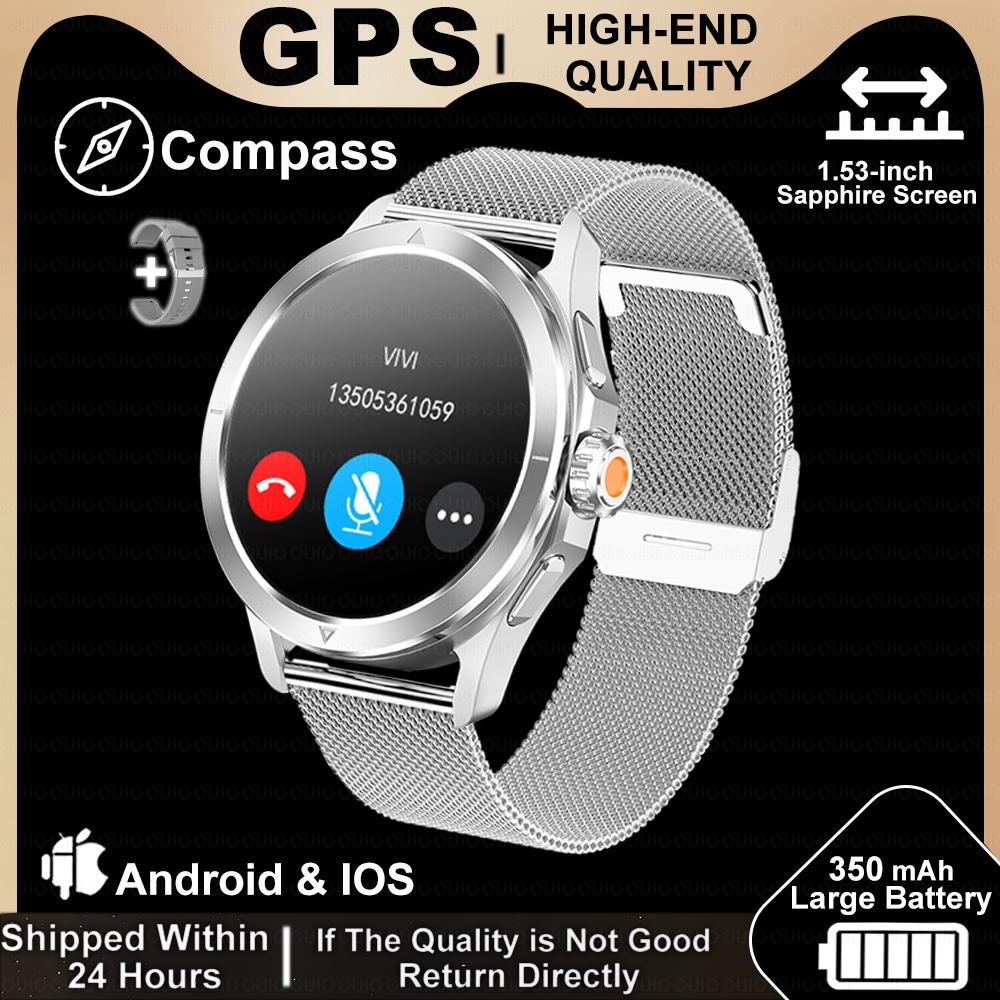 2025 Новые умные часы S4 Ultra Outdoor Sports для мужчин 1,53 дюйма AMOLED NFC GPS компас пульсометр водонепроницаемые BT вызов умные часы