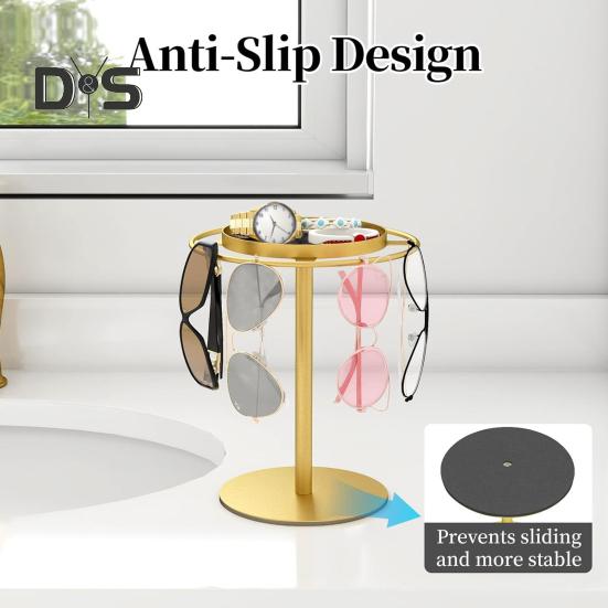 Вращающаяся на 360 градусов подставка для очков, органайзер для солнцезащитных очков, высокоустойчивая многоцелевая вращающаяся стойка для солнцезащитных очков