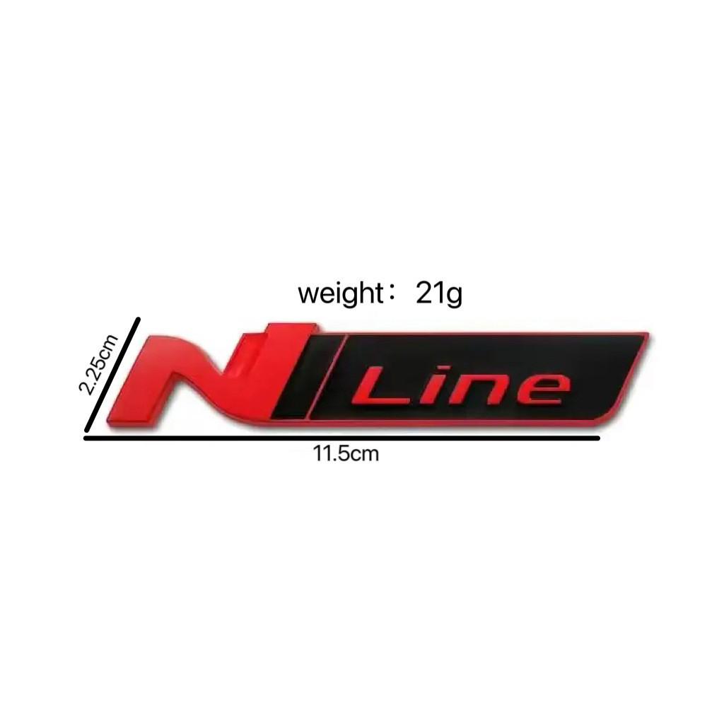 NLINE Car Logo for Hyundai Elantra: Personalized Metal N Logo Rear and Side Stickers.