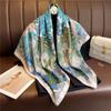 Luxury Women's Scarf Elegant Women Shawl 90CM Floral Silk Scarf  Headkerchief