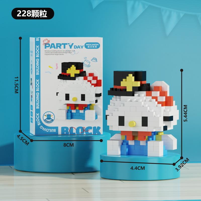Miniso Sanrio Игрушки Строительные Блоки Микро Алмазные Кубики Disney Hello Kitty Kuromi Панда Монтессори Блоки Для Детей Подарки