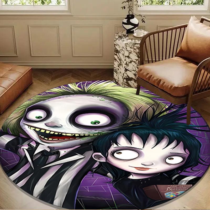 Beetle Haunted House Round Rug for Livingroom,Bedroom, Palyroom, Chair Rug, Area rug, Circle Carpet, Large Size Fan Christmas gift