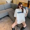 New Summer White T-shirt for Women Mid-length Loose Korean Short-sleeved Top for Women Foam Three-dimensional Printing