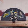 Folding Fan Durable Elegant Chinese Style Durable Exquisite Pattern Decorative Fan for Tai Chi Classical Dance