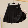 Autumn and Winter New High Waist Thin Pleated Skirt  College Style a Word Half