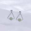 Серьги треугольной формы из нефрита Хэтянь, нежные и свежие, простые и темпераментные, серьги с геометрическими элементами и круглыми бусинами из яшмы Хэтянь