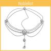 Elegant And Rhinestone Multi Layer Chain Design Women Silver Headwear Jewelry